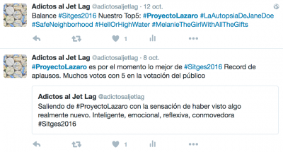 tweets @adictosaljetlag proyecto lazaro